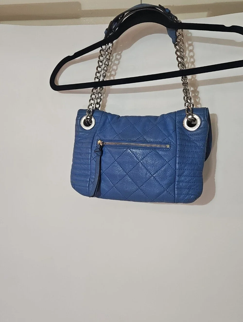 Aimee Kestenberg Light Blue Leather Quilted Chain-Handle Shoulder Bag